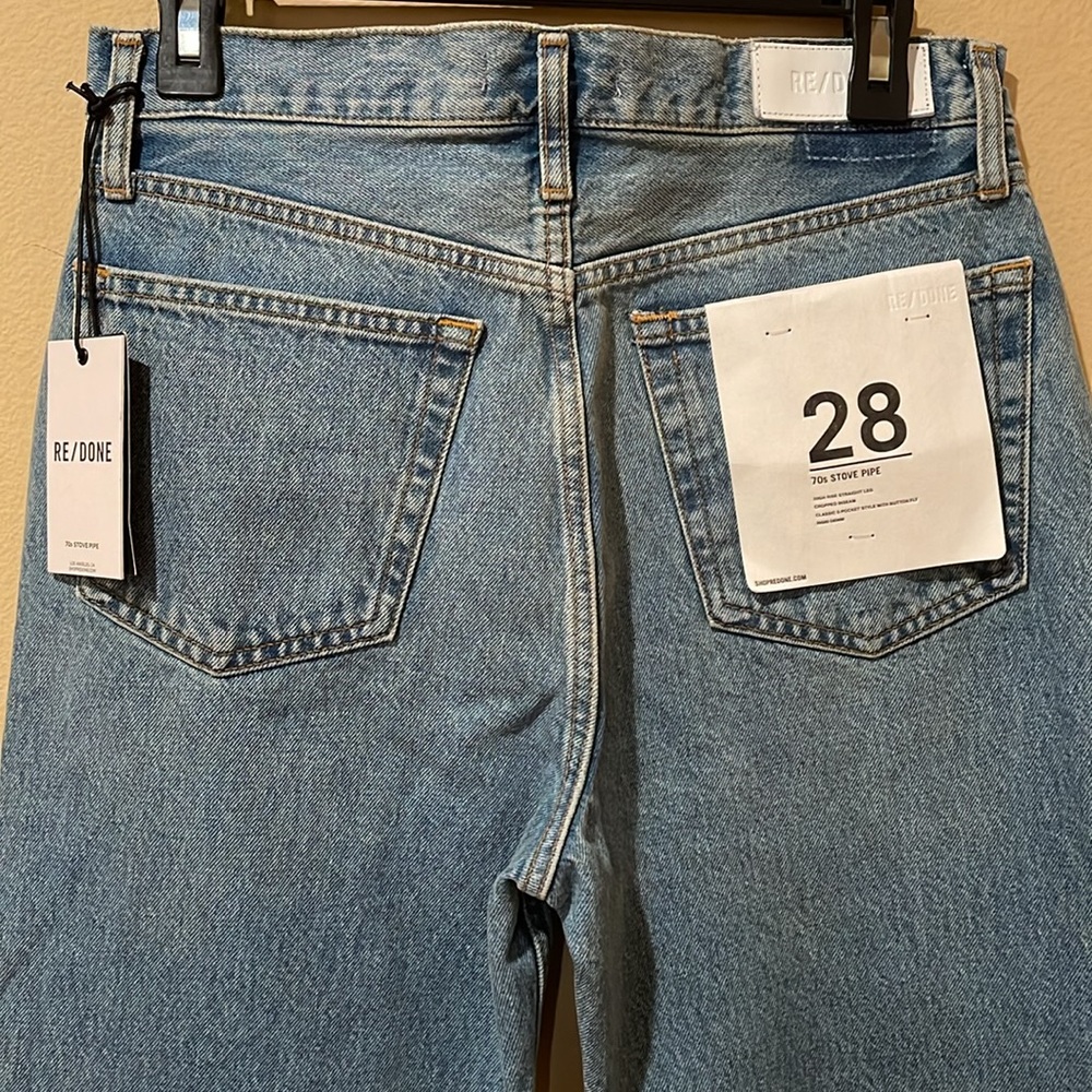 NWT Re/Done 70s Ultra High Waist Stove Pipe Jeans - Picture 7 of 8